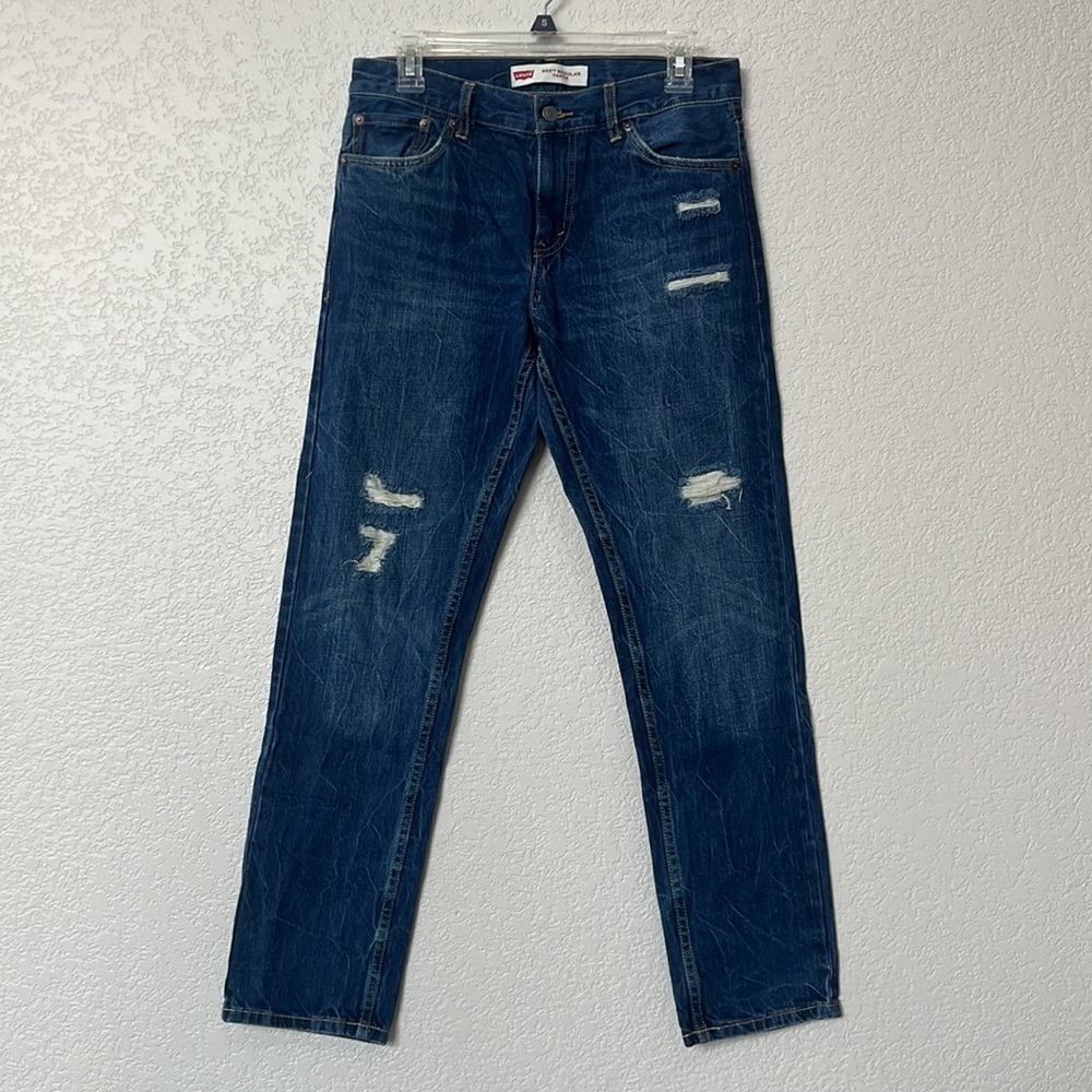 Levi's Denim Jean Regular Taper Distressed Blue size 16 - Picture 2 of 12